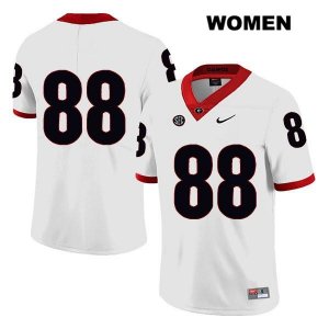 Women's Georgia Bulldogs NCAA #88 Ryland Goede Nike Stitched White Legend Authentic No Name College Football Jersey IRZ7654ZM